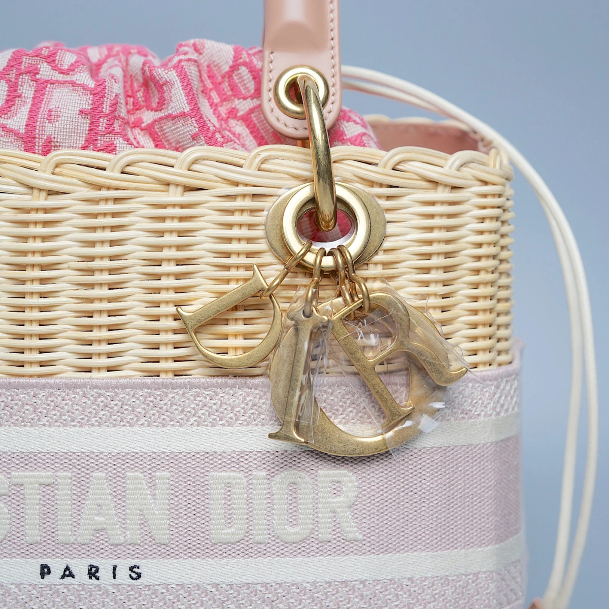 LADY DIOR WICKER BAG MEDIUM – PINK (BRAND NEW)